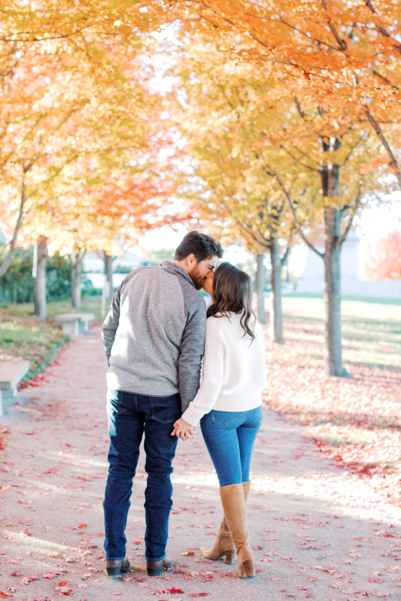 Forest park st louis fall engagement session on film