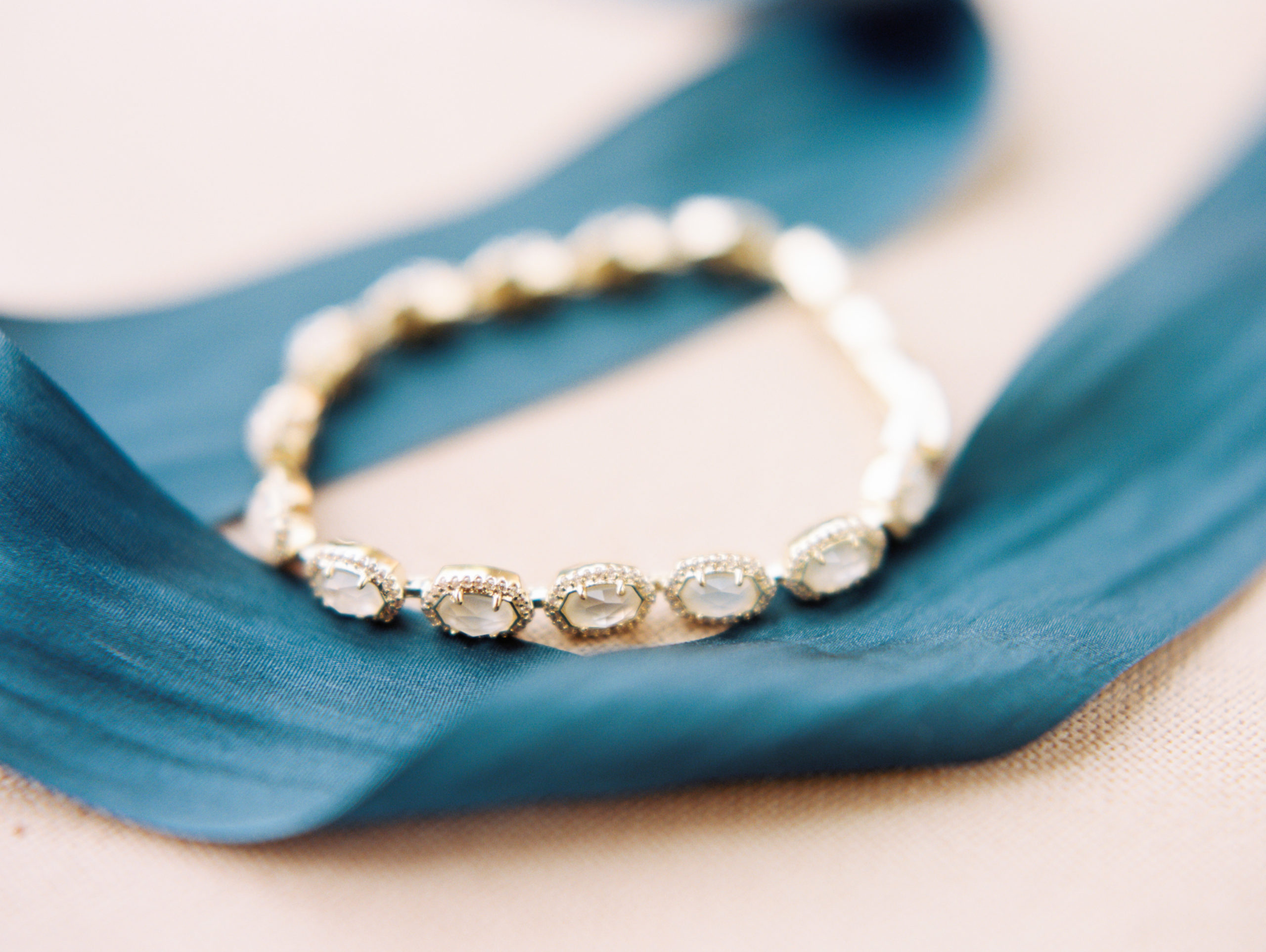 pink, gold & navy wedding jewelry
