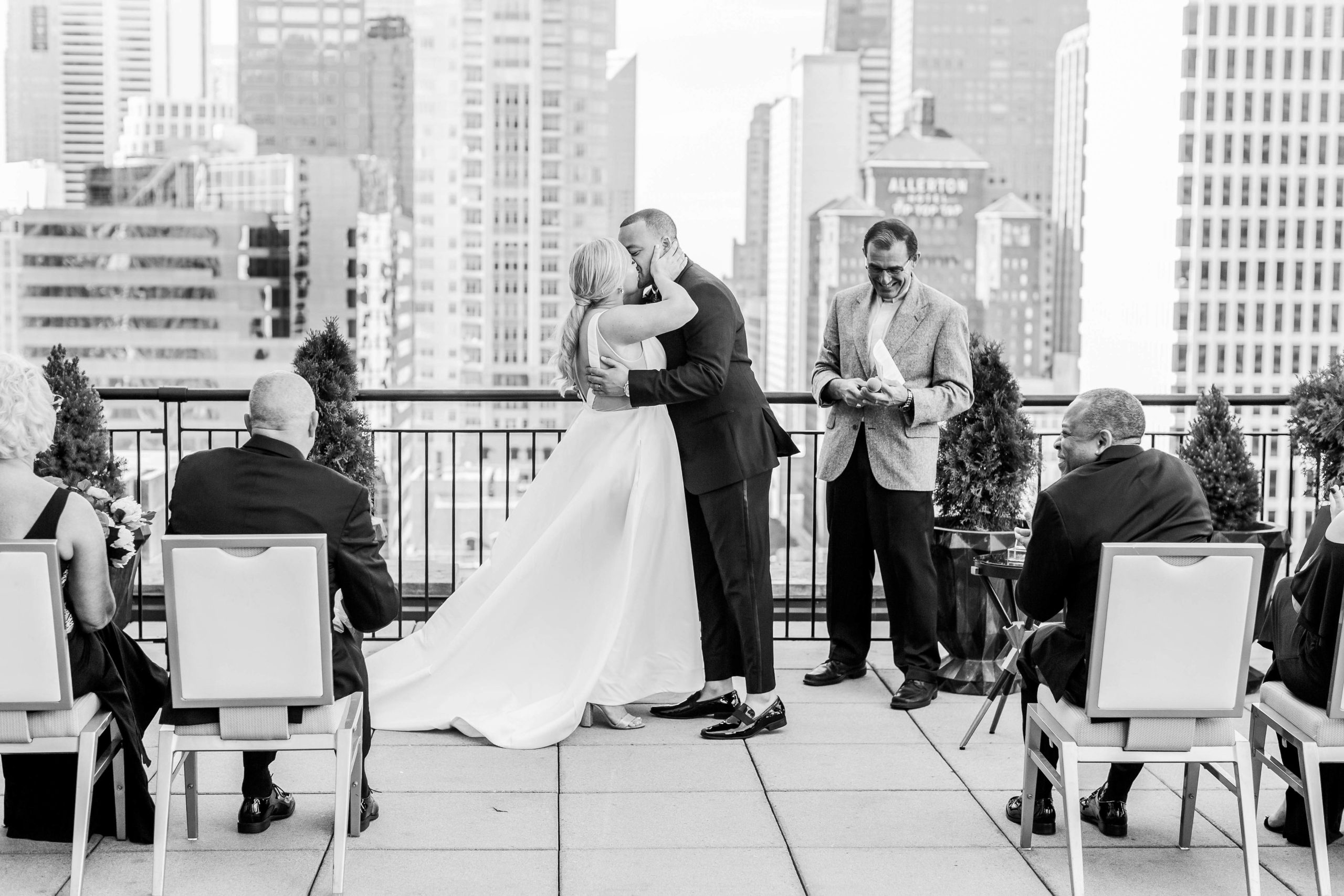 Intimate rooftop wedding