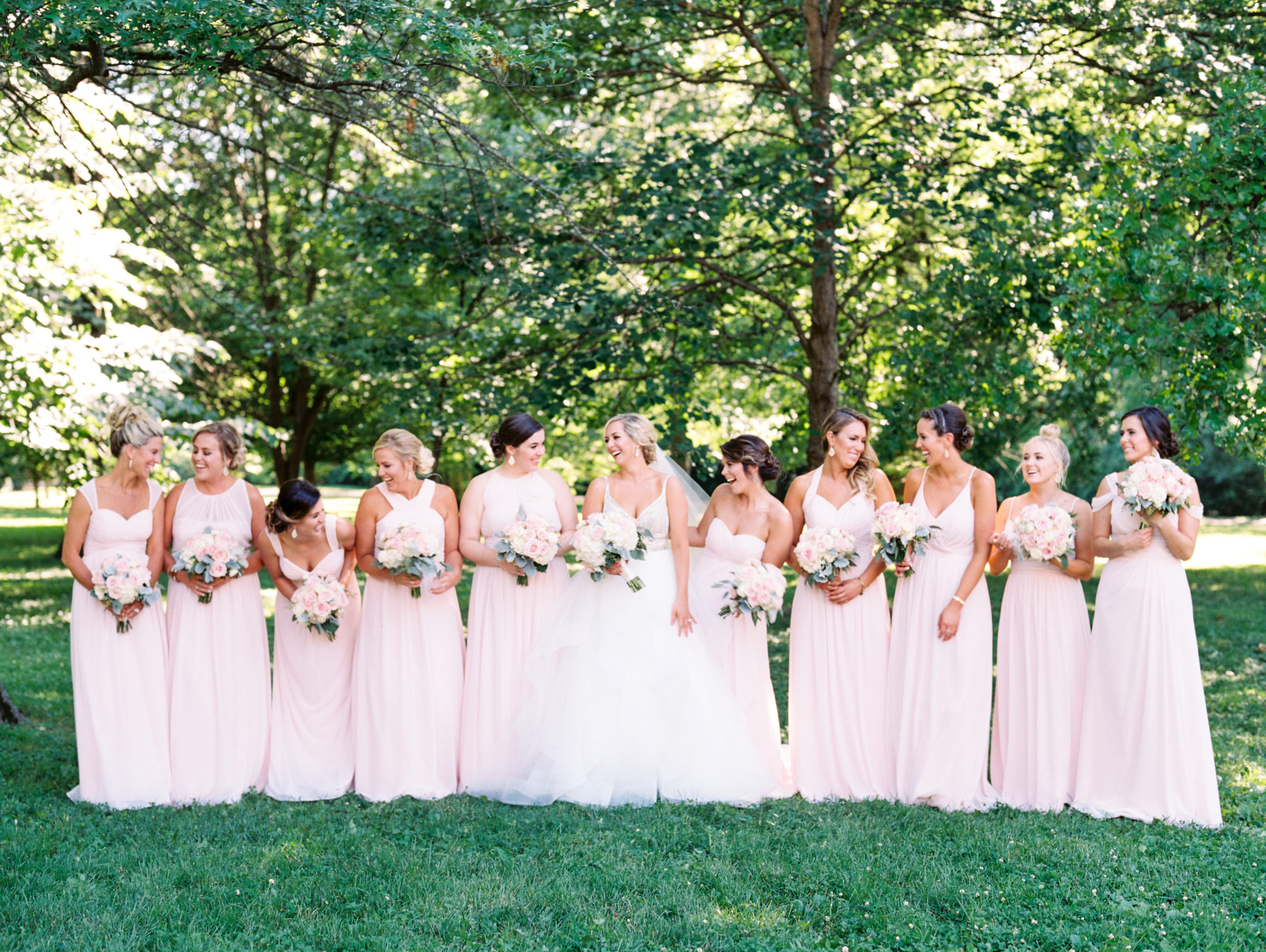 pink, gold & navy wedding party
