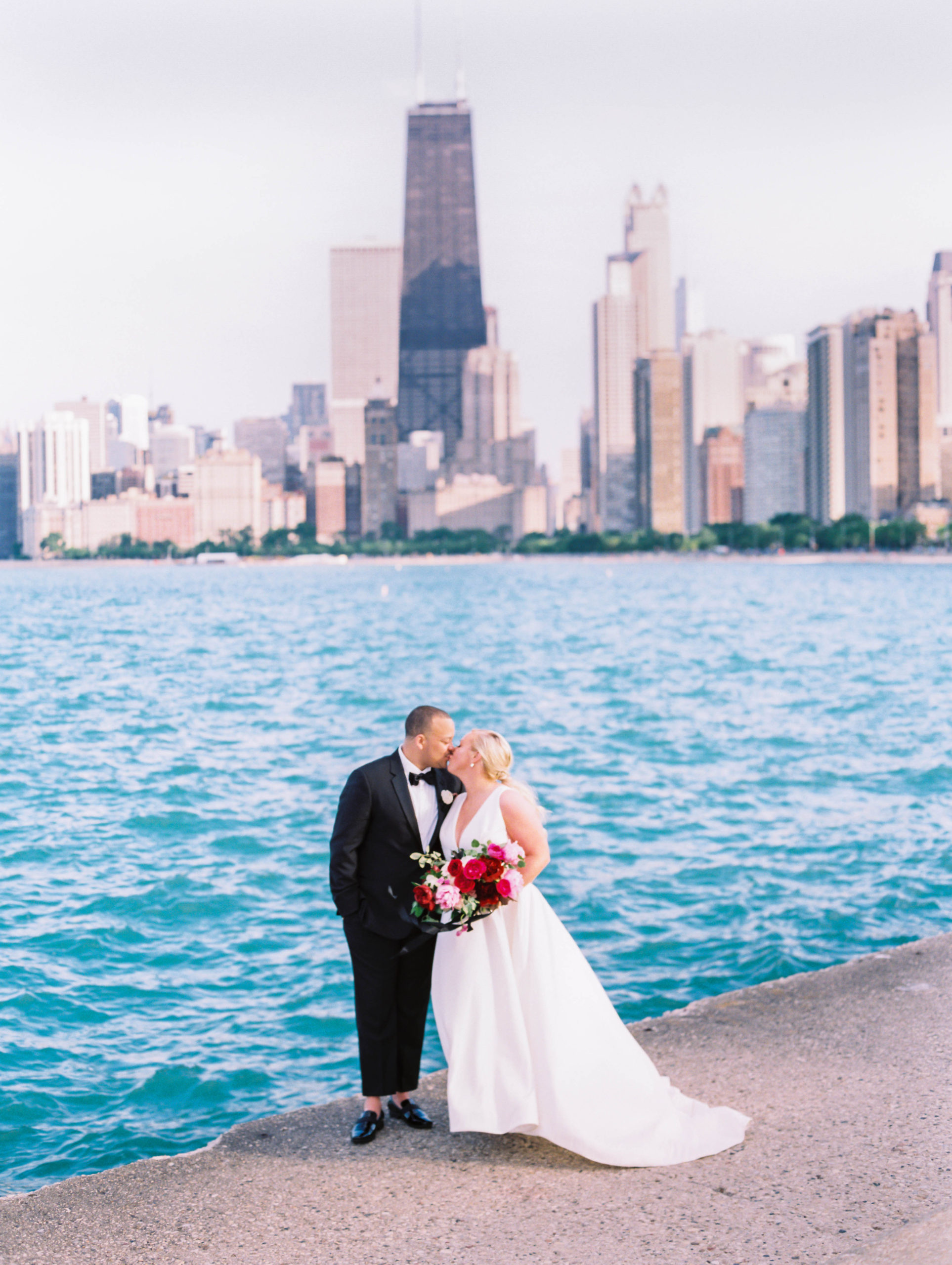 Intimate Chicago rooftop wedding on film