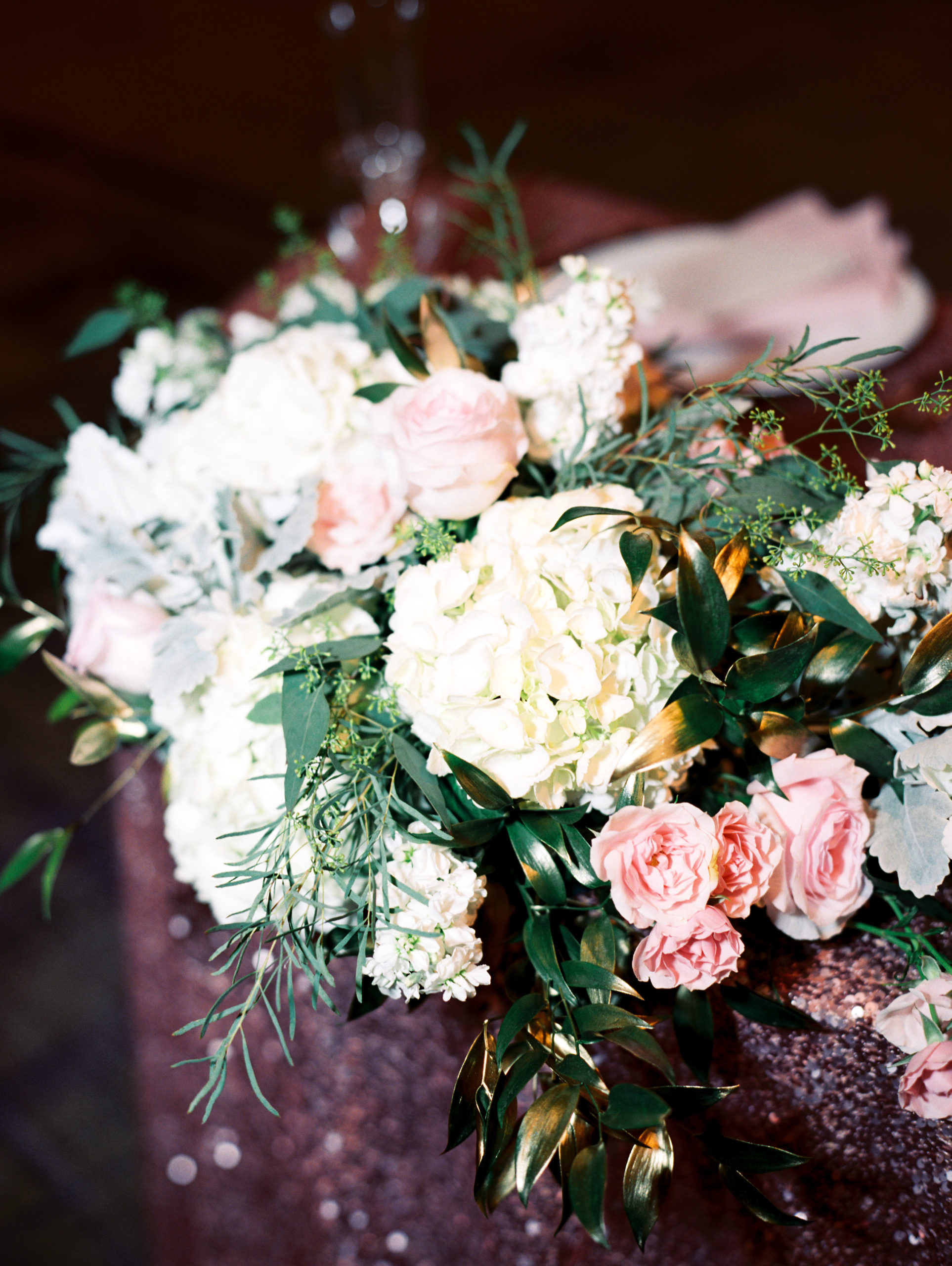 Pink, Gold & Navy Wedding reception sweetheart table