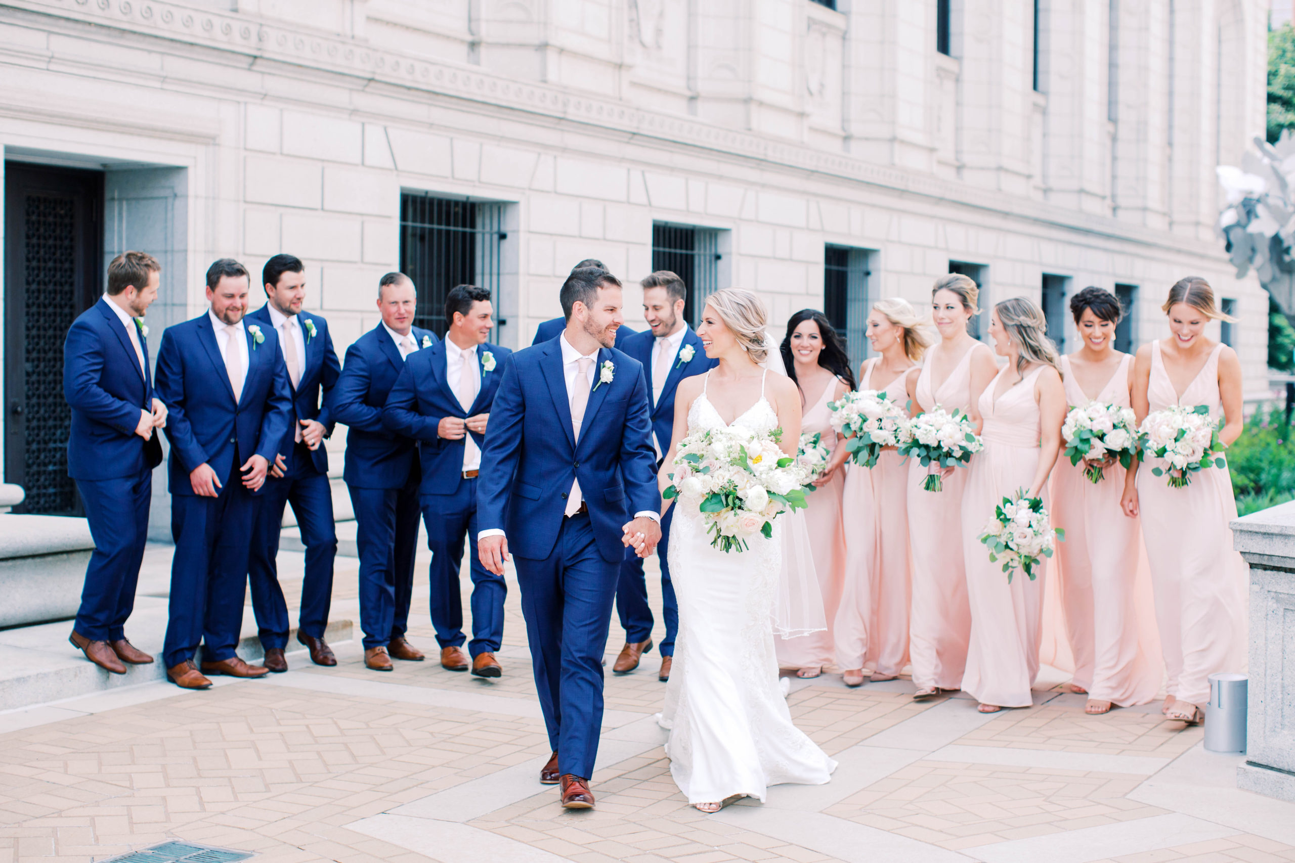 St Louis blush pink & navy wedding day