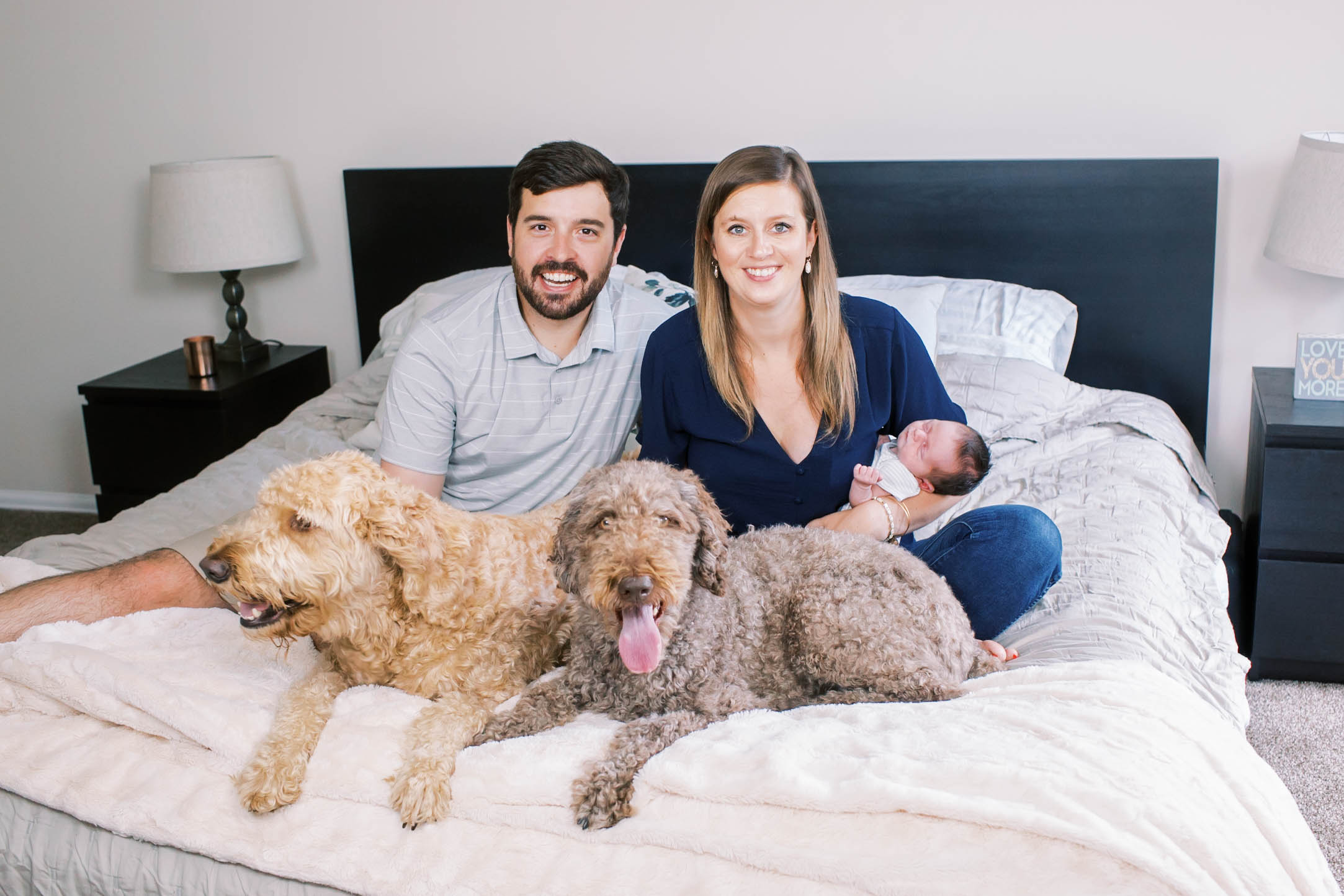 St Louis In-Home Newborn Session with dogs