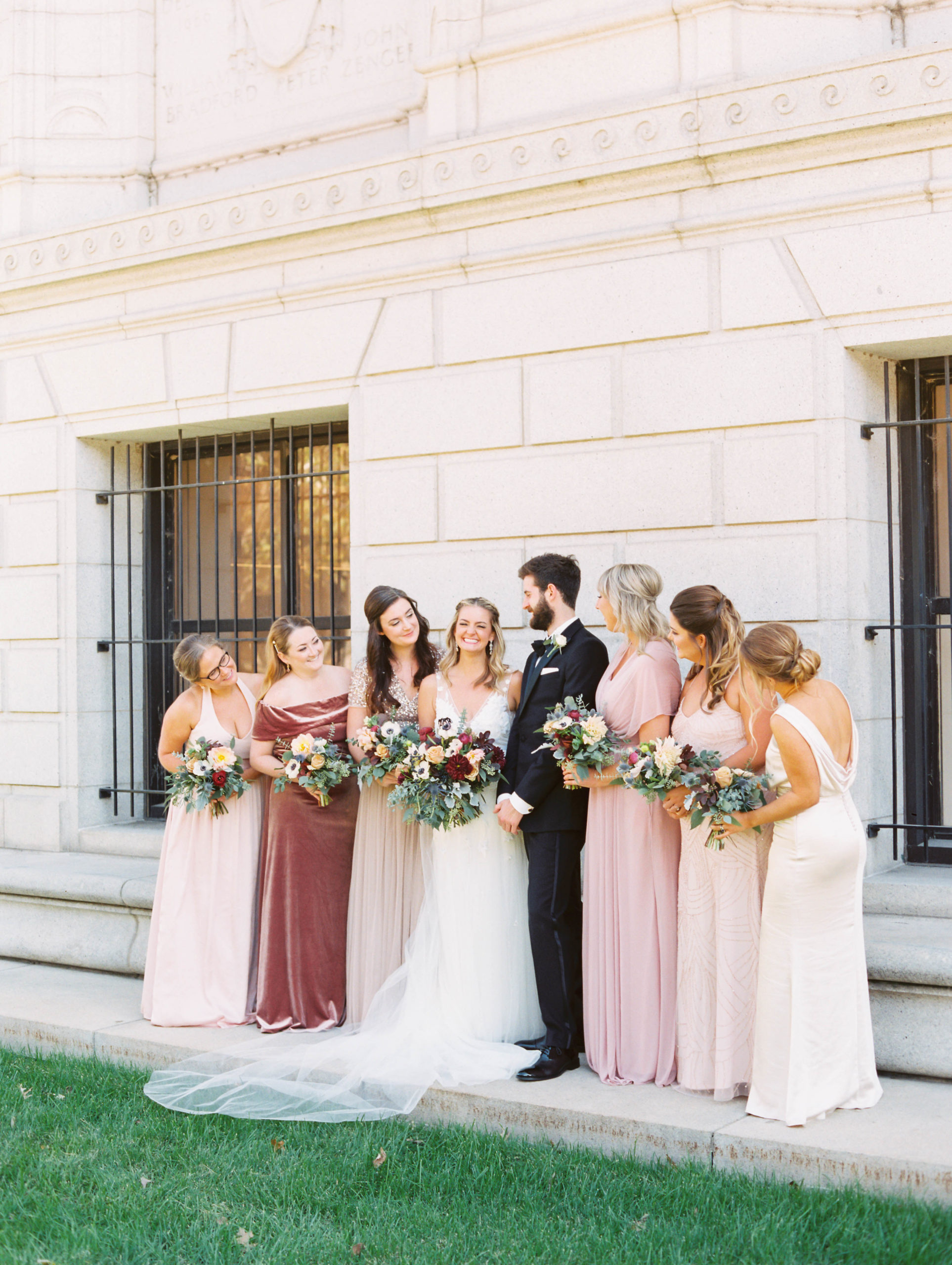 st louis central library bridesmaid photos on film