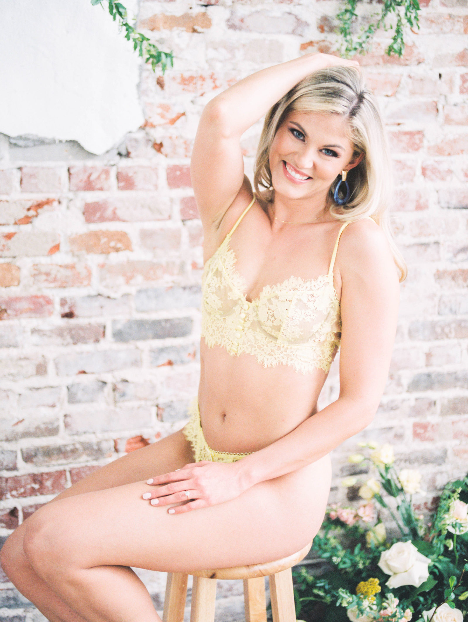 colorful Fine art pastel inspired boudoir session on film in St Louis