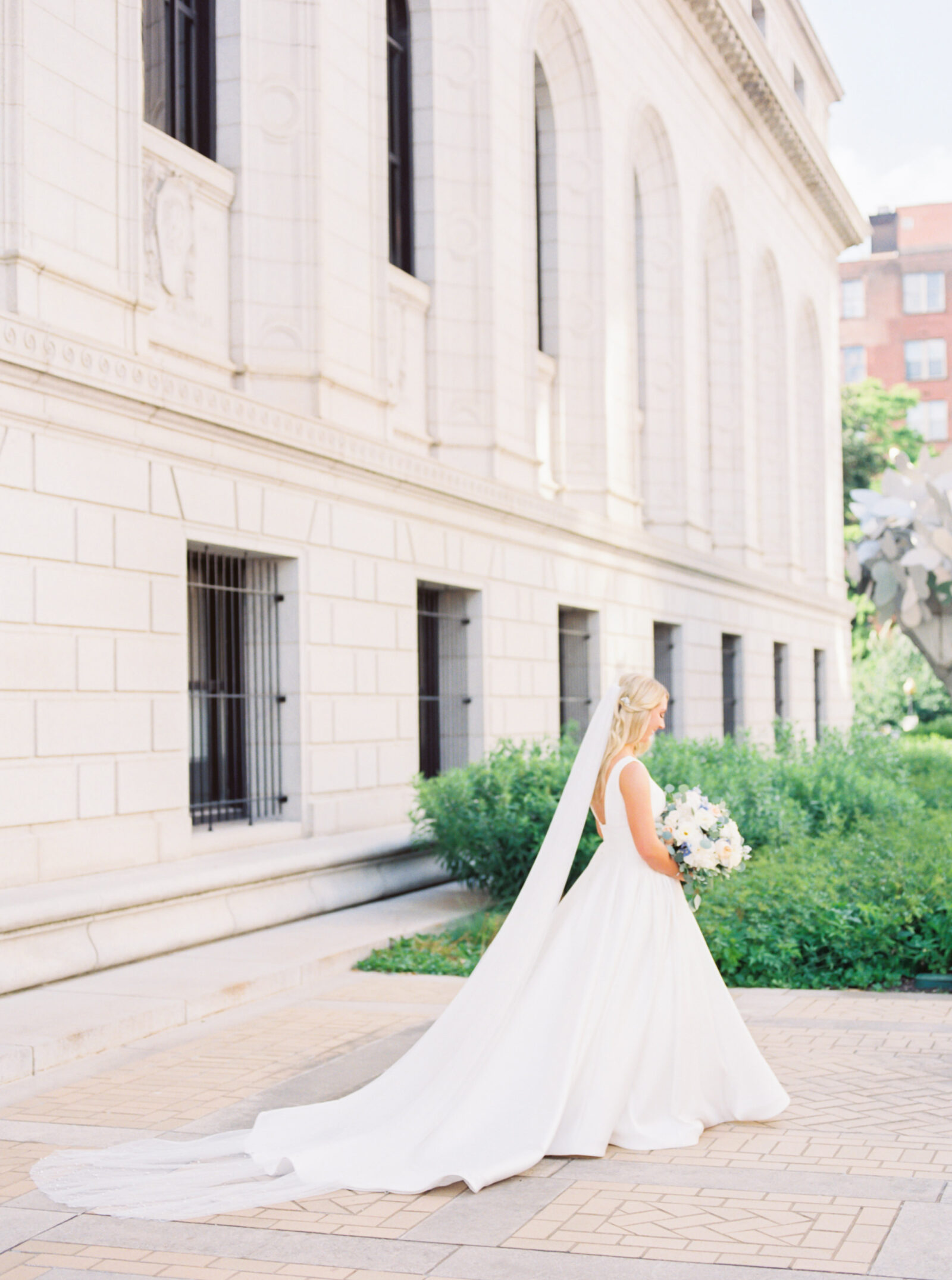 St Louis spring wedding photos on film at the Central Library